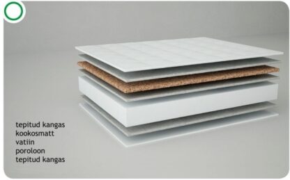 kookos poroloon madrats 120x60 võrevoodi beebivoodi, 140x70, 160x80