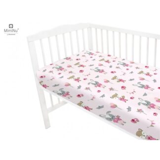 Kummiga voodilina 60x120cm, Rebane roosa