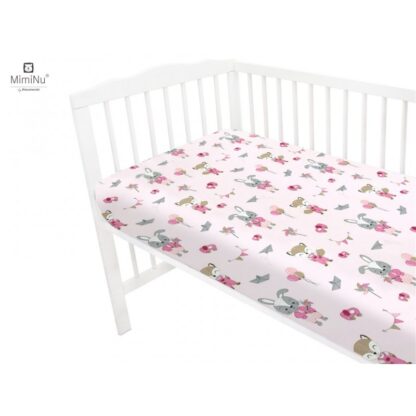 Kummiga voodilina 60x120cm, Rebane roosa