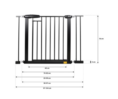 Turvavärav 76-104cm, must - Image 2
